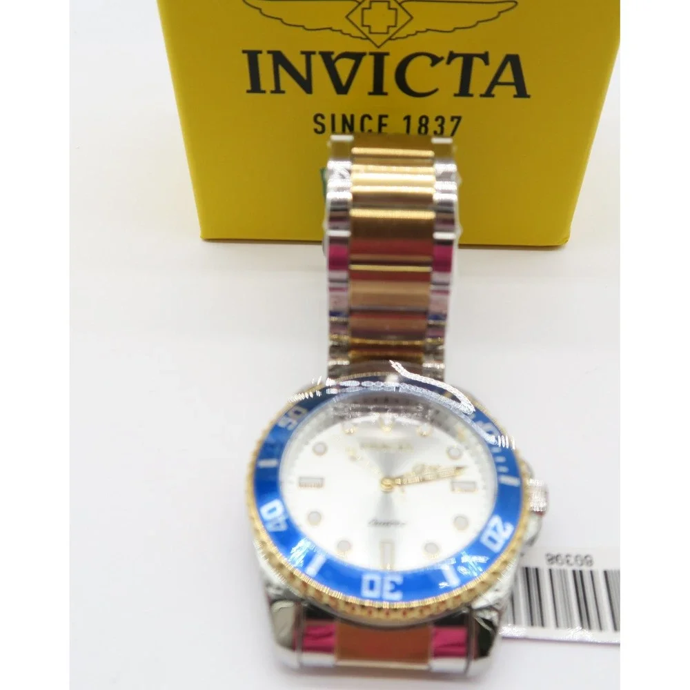 Invicta Pro Diver Vitreos Mens Watch 42mm Two Tone Gold Steel 69398 New